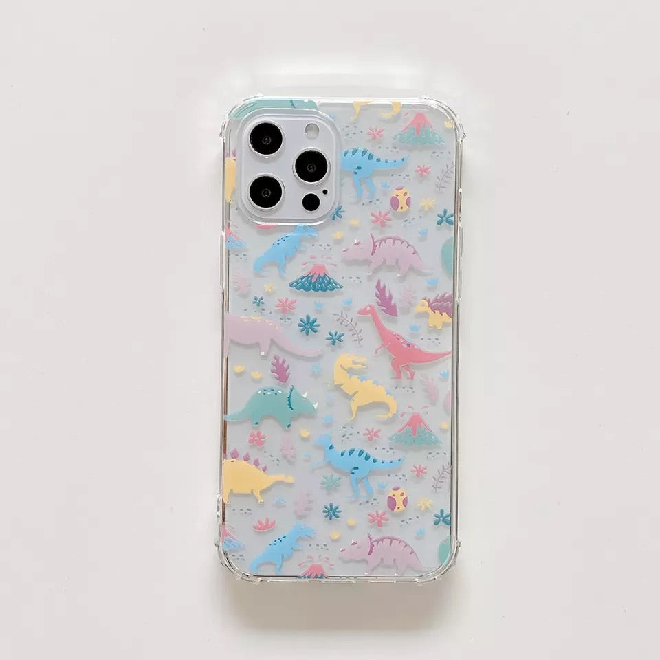 Cute Pastel Dinosaur iPhone Case