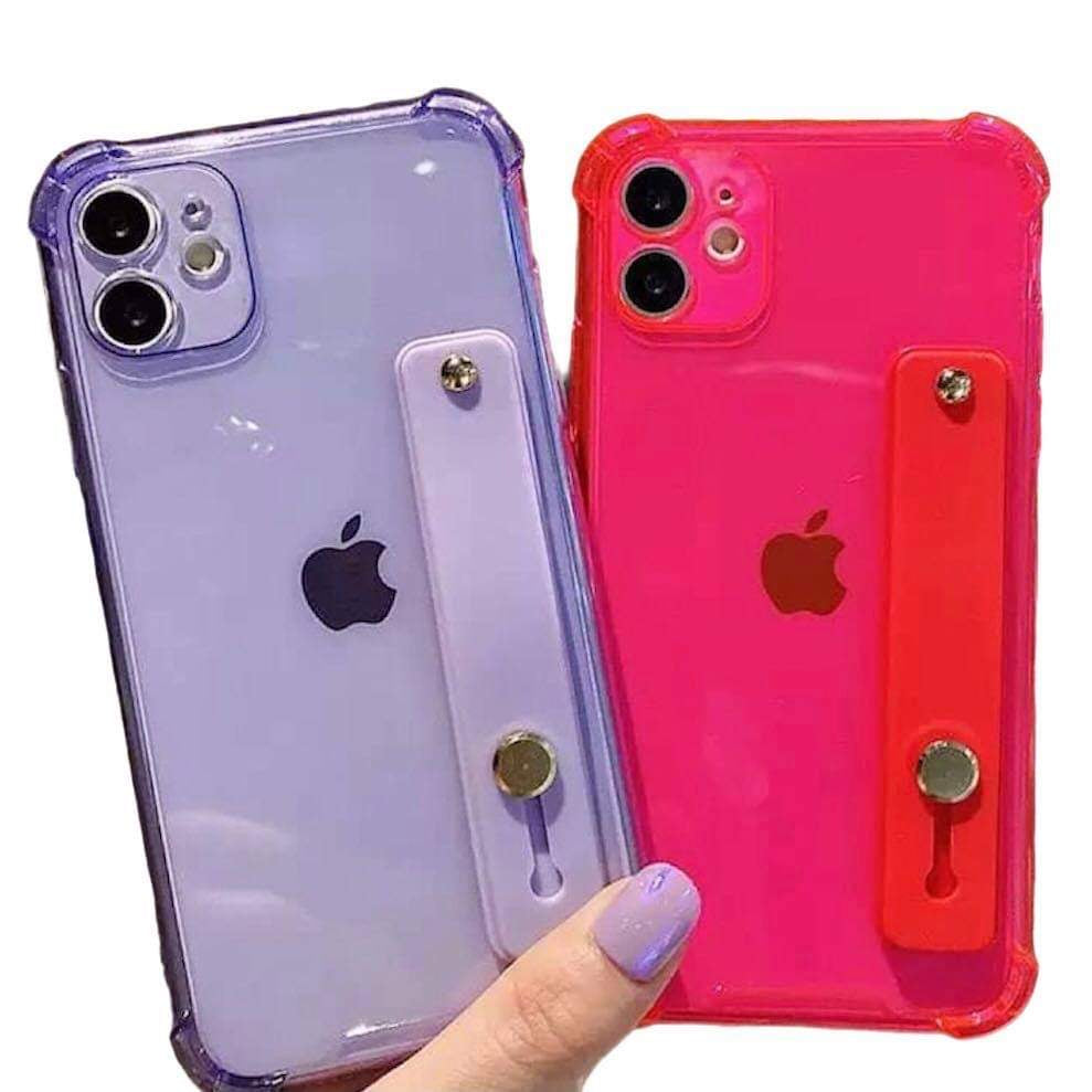 Clear Neon iPhone Case with Strap