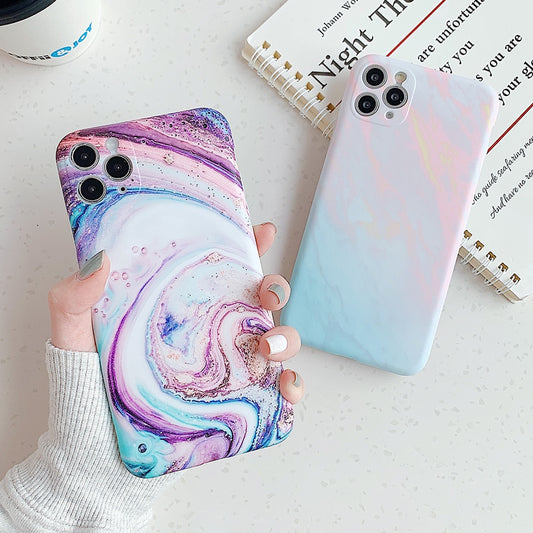 Cute Purple Marble iPhone Case