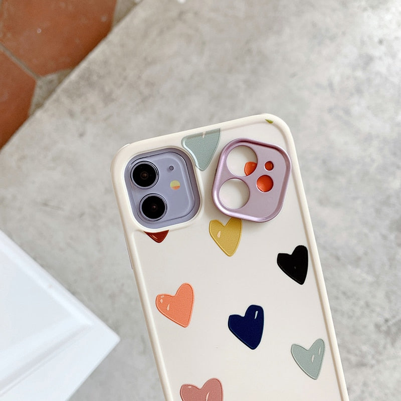 Colorful Hearts & Flowers iPhone Case