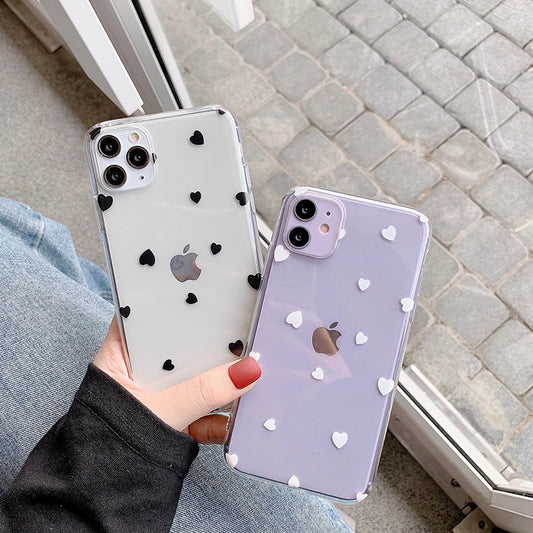 Cute Black & White Hearts iPhone Case